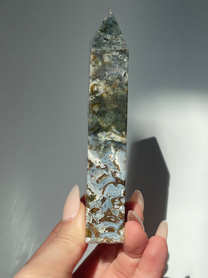 Pastel Sea Jasper 4 Sided Small Tower