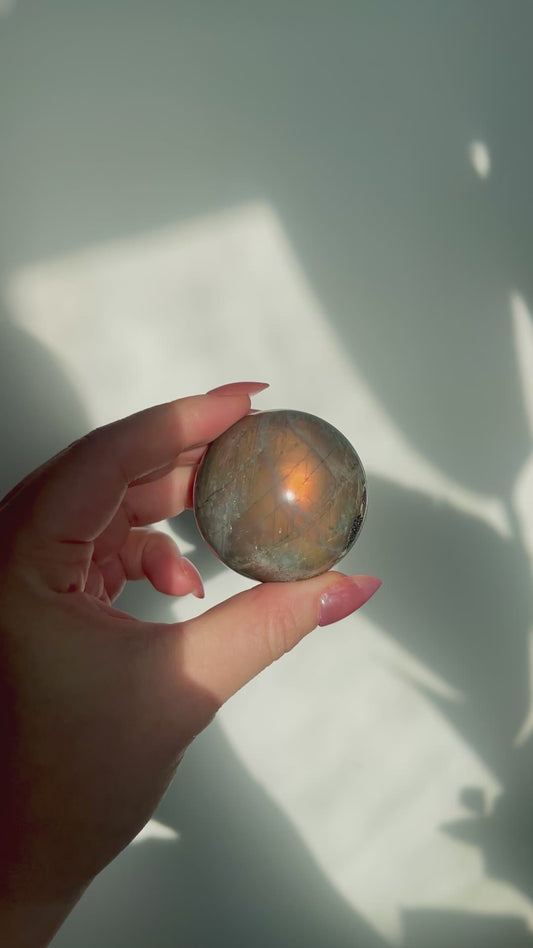 Labradorite Golden Orange Sphere 47mm