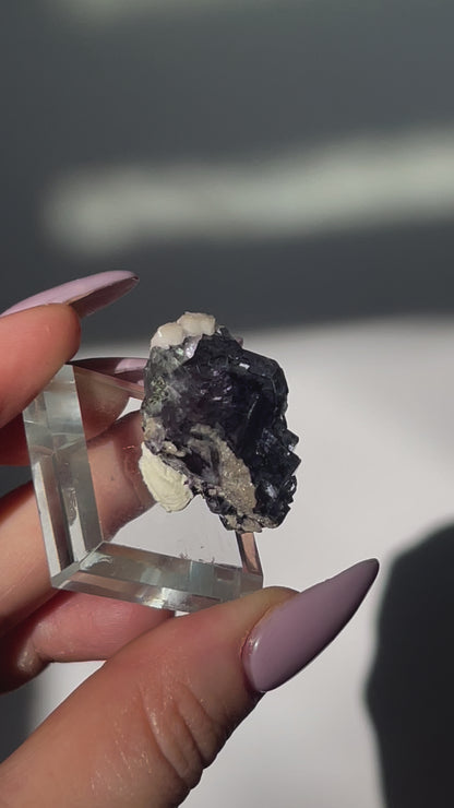 Yaogangxian Deep Purple Phantom Flourite with Epidote/Dolomite/Mica - 13 grams