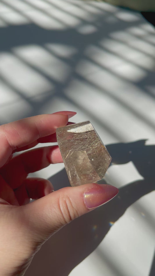 Rutile in Quartz Freeform