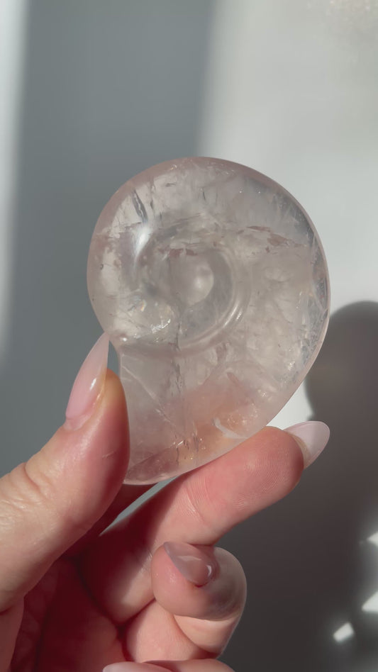 Rose Quartz Shell Carving