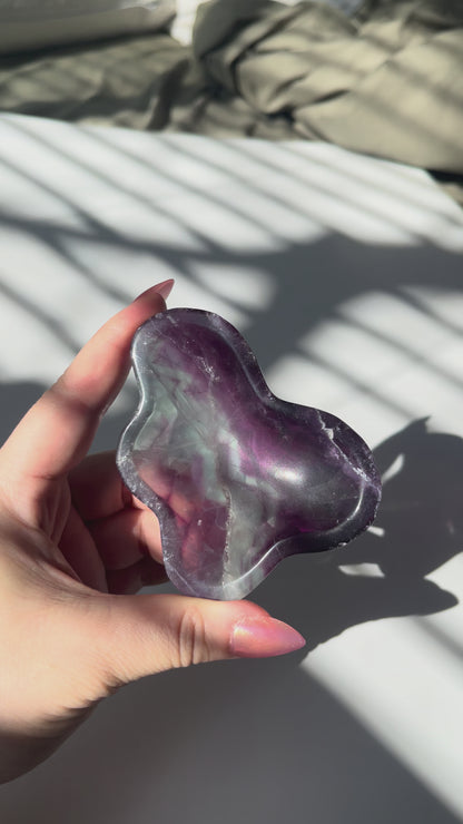 Purple Green Fluorite Wavy Mini Dish