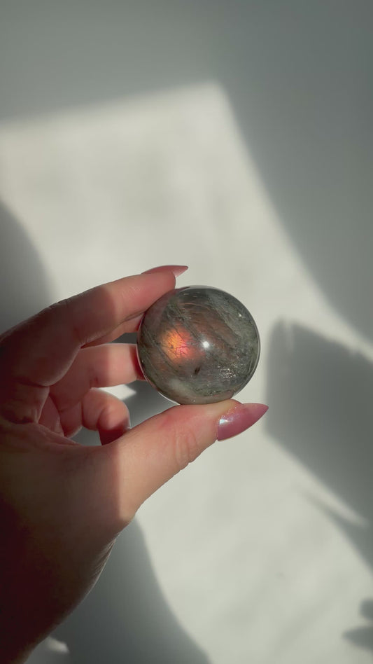 Labradorite Orange Sphere 43mm